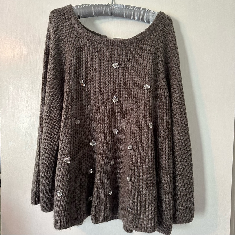 Laura Conrad Gray Holiday Party Sweater XL